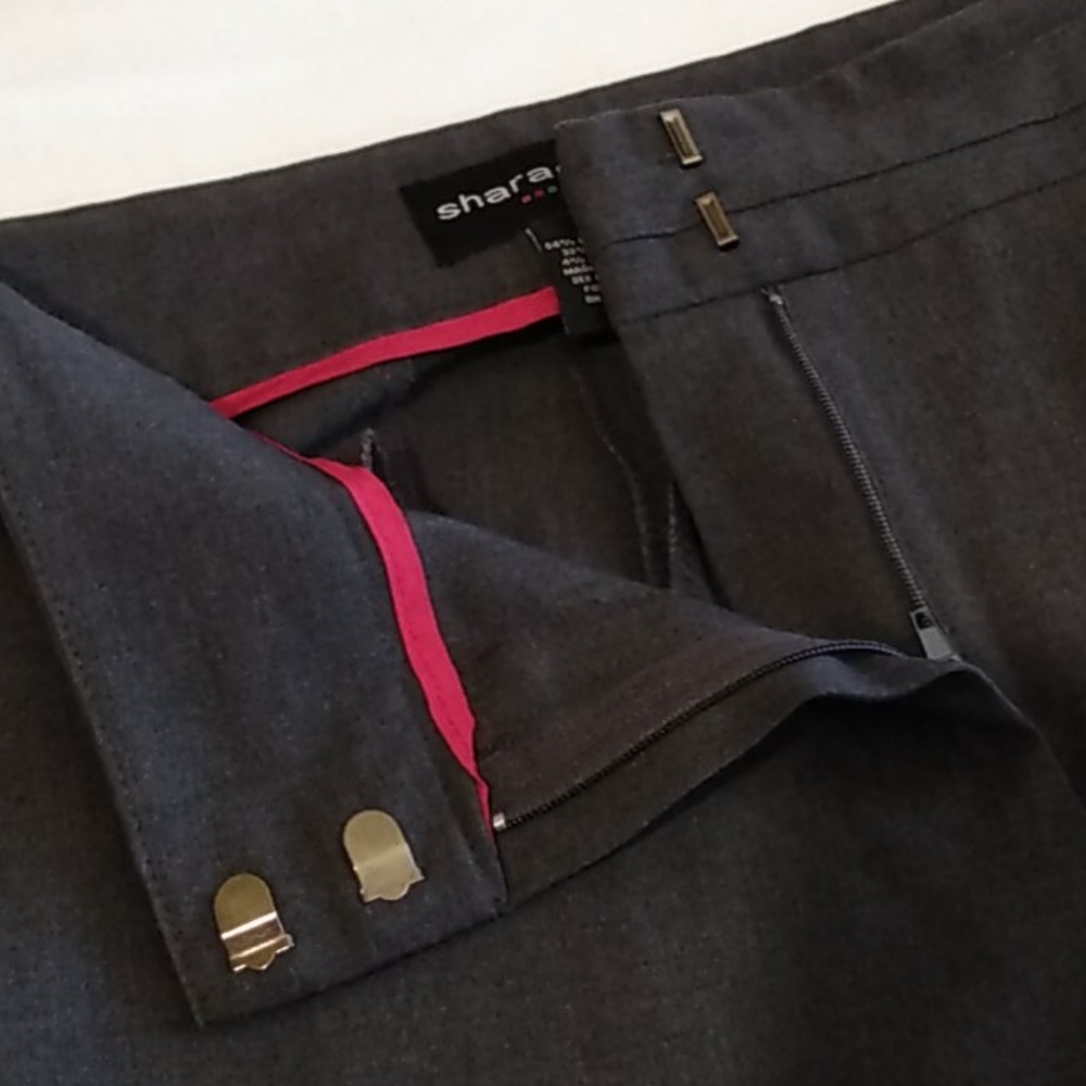 *Sharagano Women's Charcoal Gray Straight Leg‎ Dress Pants Size 6P - Picture 5 of 14